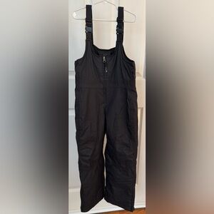 Kids black LL bean snow bibs